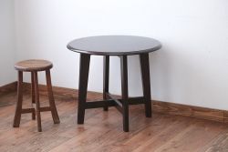 アンティーク家具　和製アンティーク　小さなかわいらしい丸テーブル(センターテーブル、カフェテーブル、サイドテーブル)