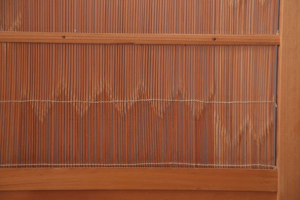 古民具・骨董　古い木味の折り畳み式パーテーション(四連屏風衝立て)(2)