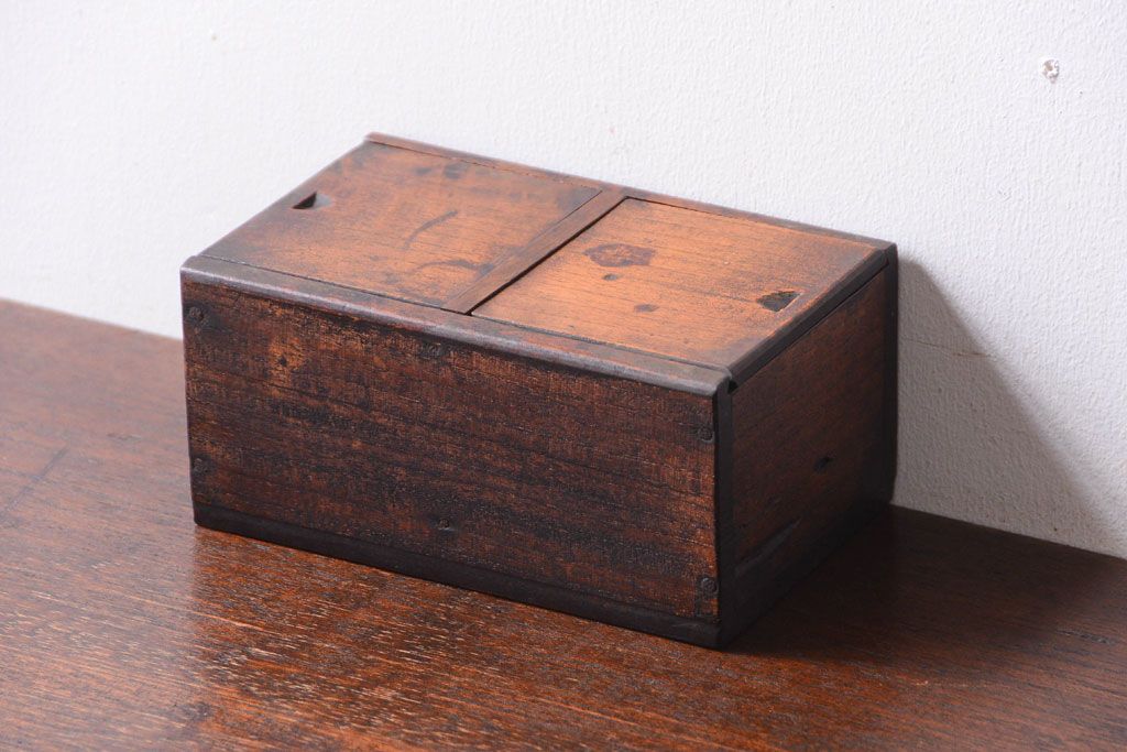 昭和レトロ お茶箱 木製箱 小 - ケース