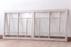 アンティークペイント　おしゃれなガラス小窓2枚セット(引き戸・ガラス戸)(2)
