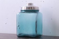 アンティーク雑貨　和製アンティーク　大正期　古い青色ガラス瓶