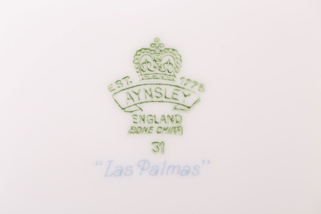 イギリスビンテージ　AYNSLEY(エインズレイ)　Las Palmas(ラス・パルマス)　トリオ4客セット(洋食器)(2)
