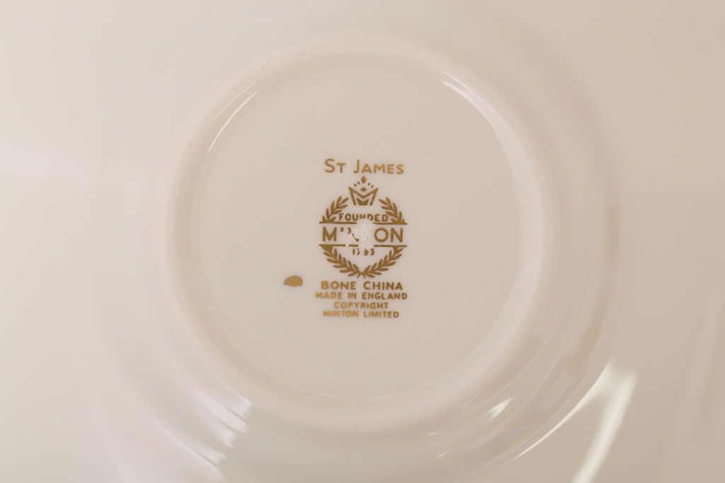 イギリスビンテージ　minton(ミントン) ST James(セントジェームズ)　トリオ3客セット(洋食器)(1)