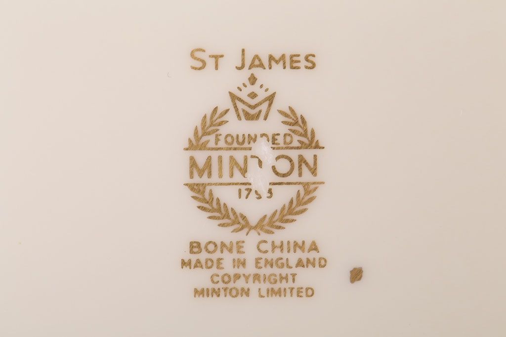 イギリスビンテージ　minton(ミントン) ST James(セントジェームズ)　トリオ3客セット(洋食器)(2)