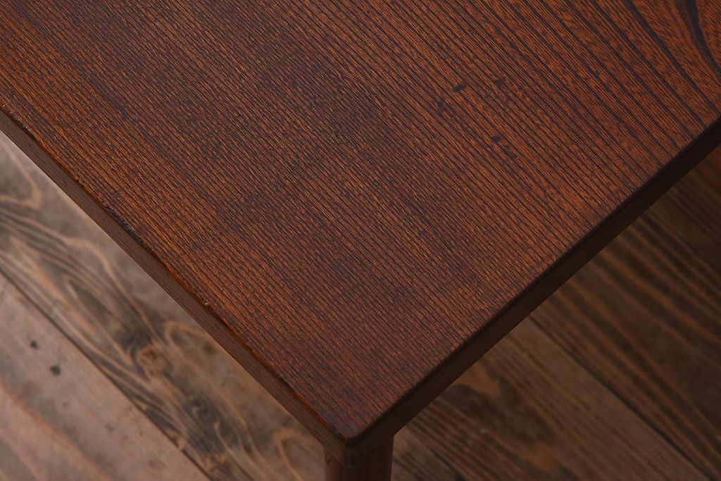アンティーク家具　シンプルデザイン　天板欅材一枚板!おしゃれなサイドテーブル(カフェテーブル)