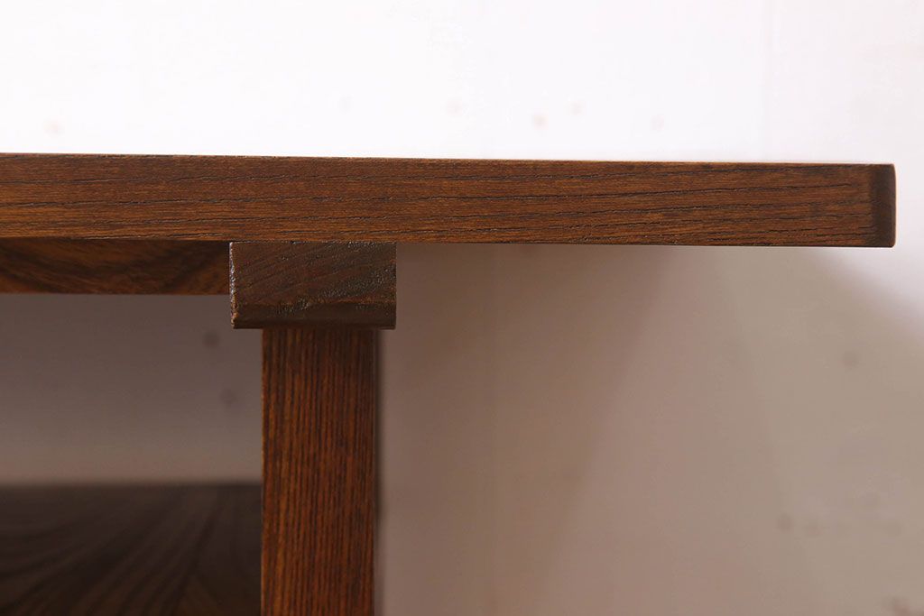 アンティーク家具　総欅材　シンプルなアンティーク平机(サイドテーブル)