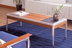 イタリアビンテージ　色のコントラストが目を惹くモダンデザインのダイニングテーブル(食卓、4人掛け、6人掛け、ヴィンテージ)(R-072035)