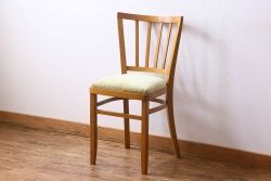 和製アンティーク　ナラ材　大正ロマンな雰囲気が魅力の回転椅子(チェア、イス)(R-060546)