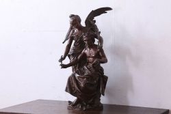 アンティーク雑貨　フランス製　Siot-Decauville　Henri ple 美しい褐色のブロンズ像(彫刻、置物)