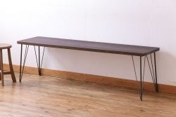 アンティーク雑貨　イギリス家具　高級感あるレザートップのネストテーブル(入れ子式テーブル、サイドテーブル、コーヒーテーブル、花台)(2)