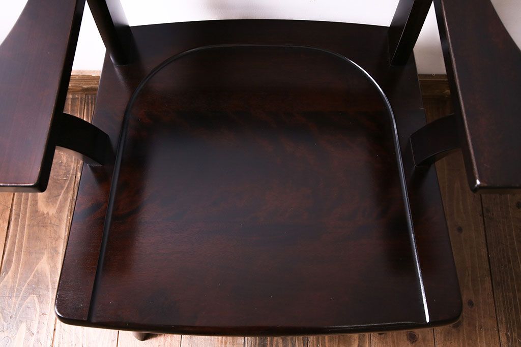 中古　北海道民芸家具　#697　落ち着きのある高座椅子(回転イス、ダイニングチェア)