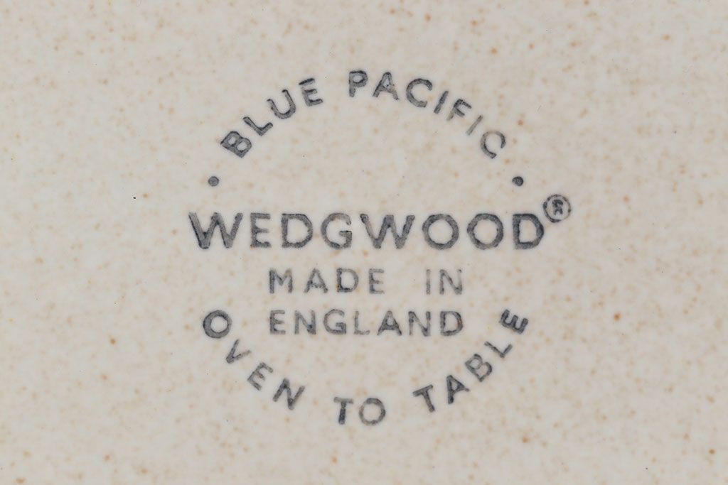 アンティーク雑貨　イギリスビンテージ　WEDGWOOD(ウェッジウッド)　BLUE PACIFIC(ブルーパシフィック)　カップ&ソーサー(洋食器、コーヒーカップ)2客セット