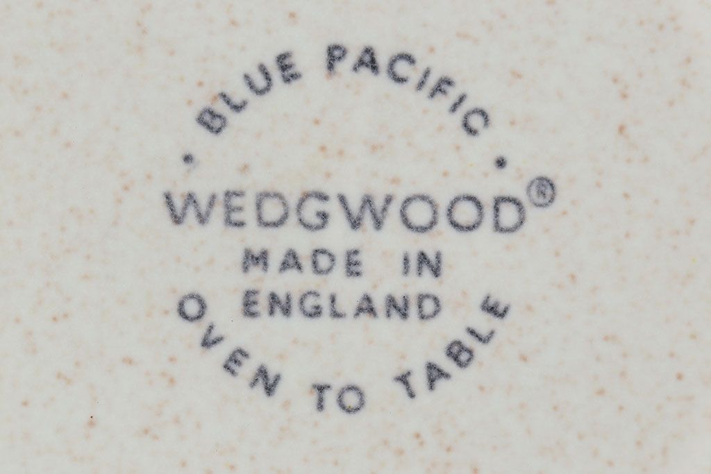 アンティーク雑貨　イギリスビンテージ　WEDGWOOD(ウェッジウッド)　BLUE PACIFIC(ブルーパシフィック)　カップ&ソーサー(洋食器、コーヒーカップ)1客セット