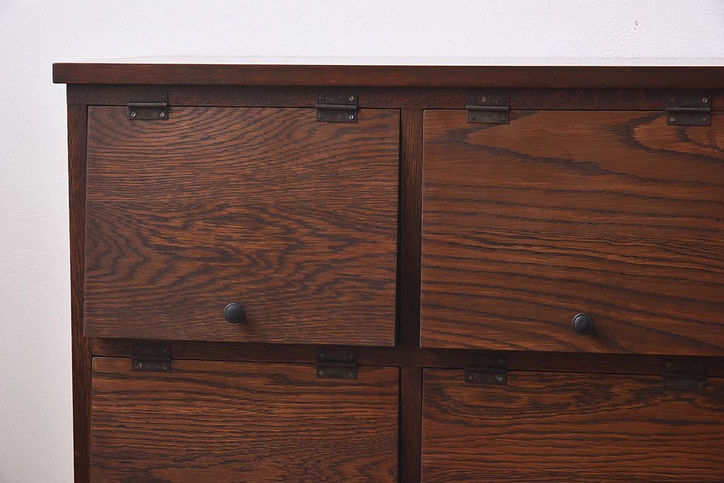 ラフジュ工房オリジナル　2×5マス　杢目の美しいパタパタ収納棚(マス目棚、戸棚)