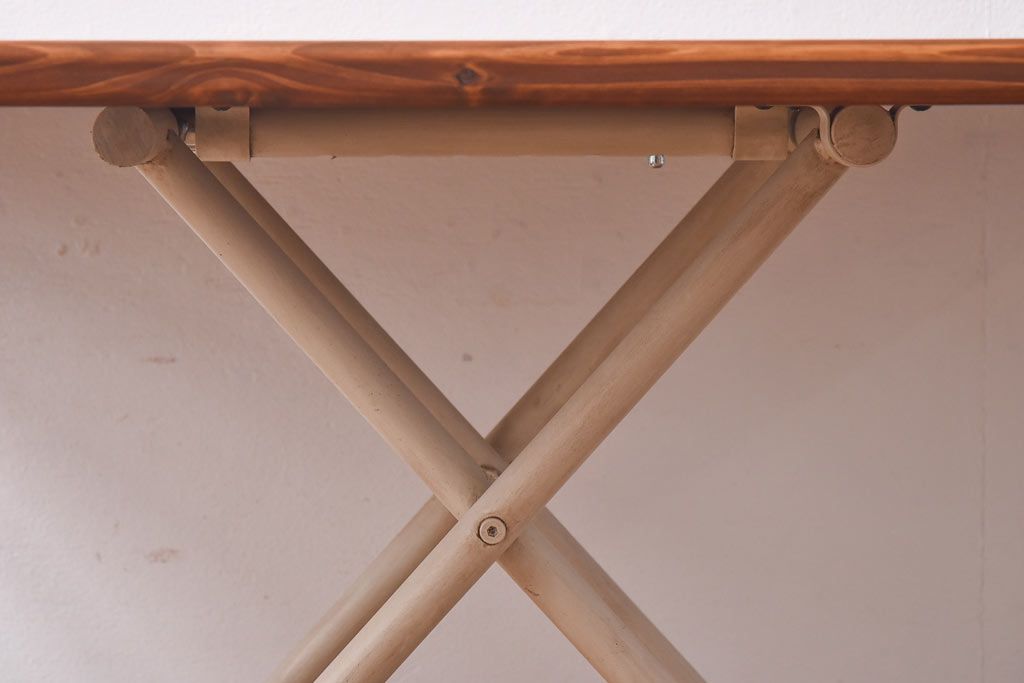 ラフジュ工房オリジナル　ヒノキ材　リフティングテーブル(サイドテーブル、センターテーブル、作業台)(1)