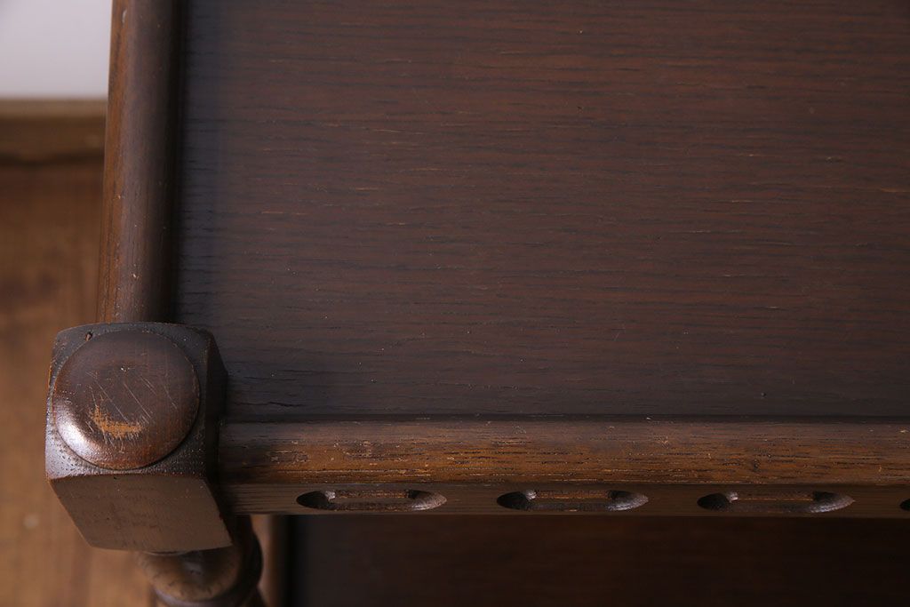 アンティーク雑貨　イギリスヴィンテージ　オーク材　素朴な雰囲気のトロリー(キッチンワゴン、サイドワゴン、ビンテージ)