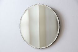 アンティーク雑貨　イギリスビンテージ　シンプルで上品なカットのウォールミラー(鏡)