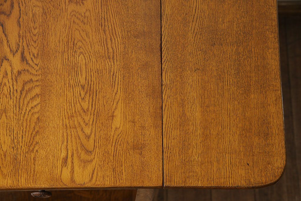 レトロ家具　イギリスビンテージ　オーク材　天板拡張式のレトロなトロリー(キッチンワゴン、サイドテーブル)