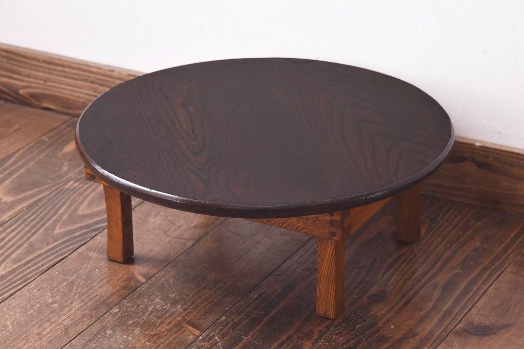 昭和レトロ　ちゃぶ台　座卓　ローテーブル　天然木　折り畳み式　テーブル　古家具