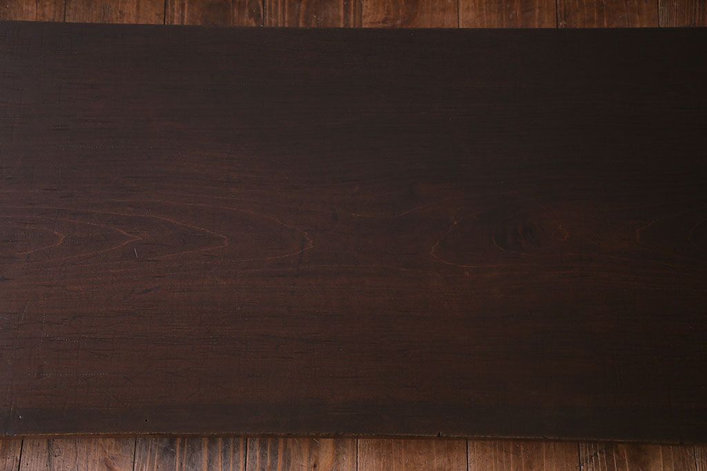 アンティーク雑貨　和製アンティーク　モミの木　落ち着いた色味が味わい深い裁ち板(作業台・テーブル・ローボード)(1)