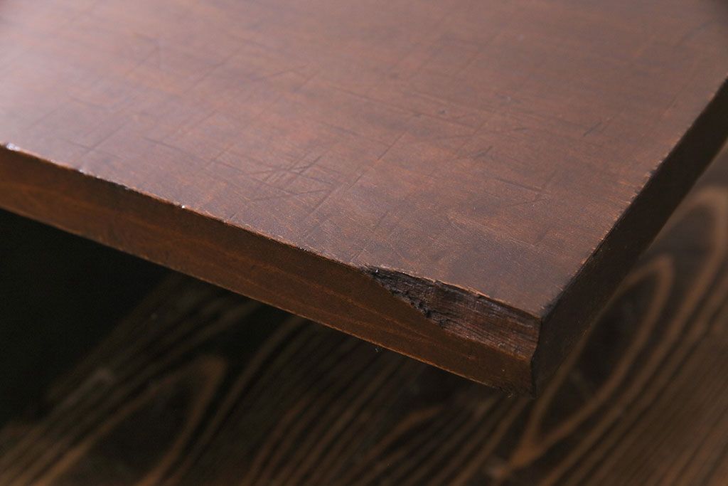 アンティーク雑貨　和製アンティーク　モミの木　落ち着いた色味が味わい深い裁ち板(作業台・テーブル・ローボード)(1)
