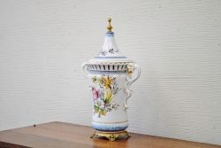 アンティーク雑貨　●イタリア製・壷　花器　花瓶　アンティーク陶器
