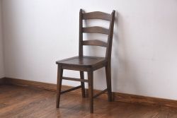 中古　永田良介商店製　上質な作りが魅力的なラダー型食堂椅子(ダイニングチェア、ラダーバックチェア、ワークチェア、椅子)(R-030385)