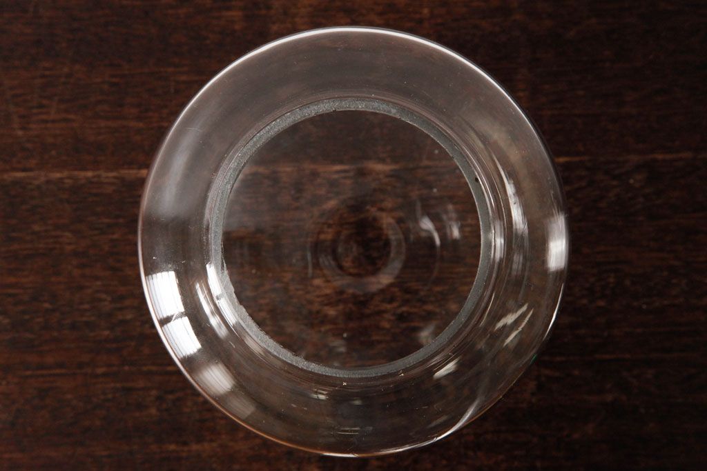 アンティーク雑貨　昭和レトロ　味のあるアルミ蓋の筒型ガラス瓶(キャニスター)