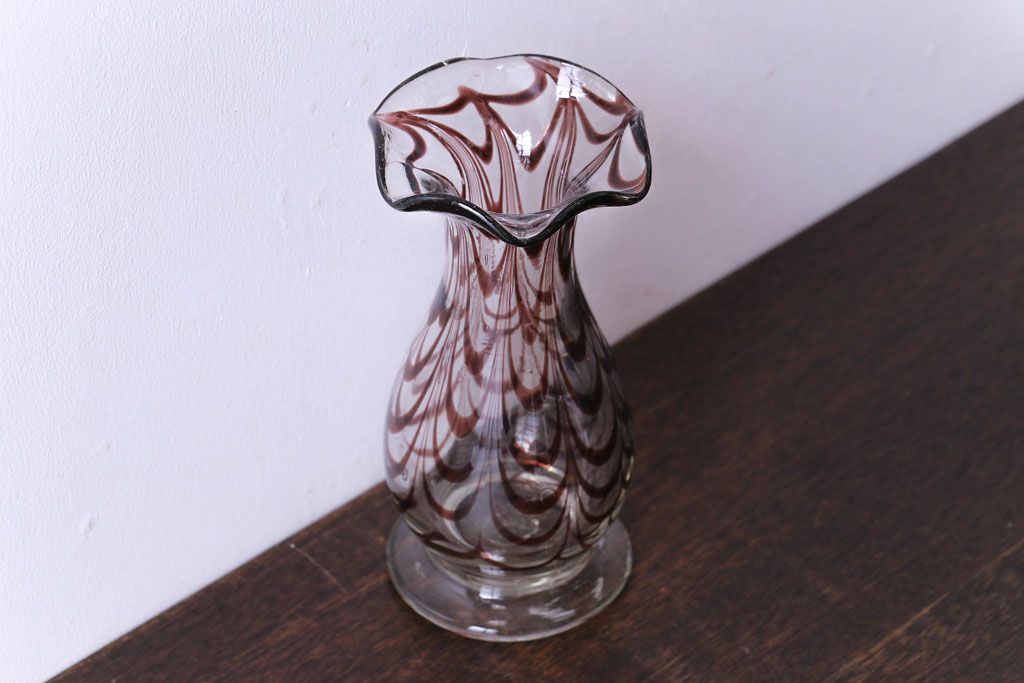 アンティーク雑貨　和製アンティーク　モダンでおしゃれな掻き上げ花瓶(マーブル)
