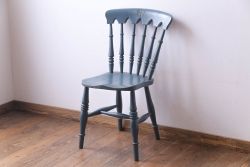 アンティーク家具　イギリスアンティーク　シャビーシックなくすんだカラーがお洒落なペイントチェア(椅子、ヴィクトリアンチェア)