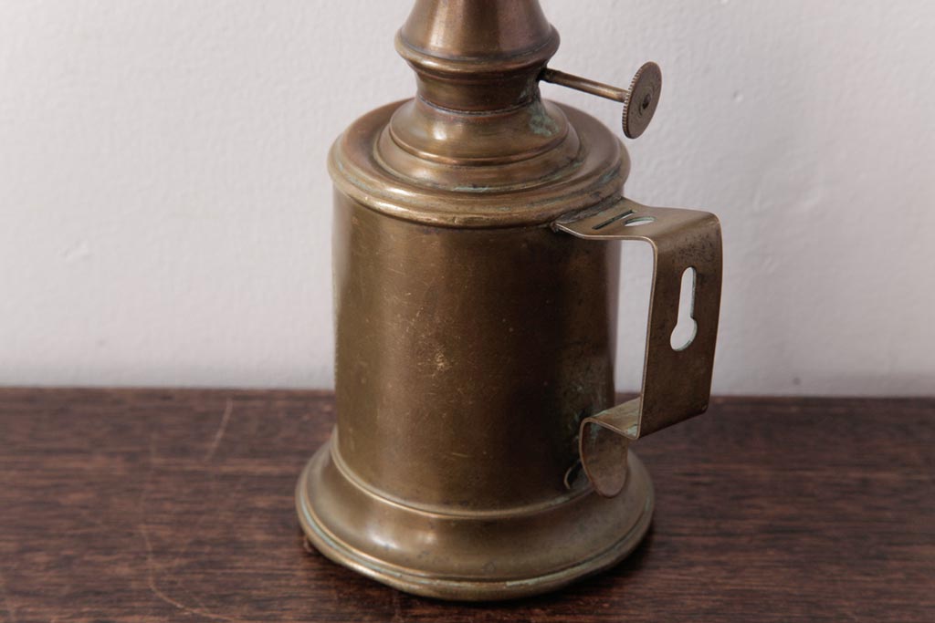 アンティーク雑貨　フランスアンティーク　真鍮　L'Hirondelle(リロンデル)製　ピジョンランプ型のテーブルランプ(デスクランプ、卓上照明)