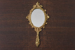 アンティーク雑貨　フランスアンティーク　高級感のある装飾のハンドミラー(手鏡)