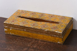 アンティーク雑貨　アンティーク　イタリア伝統工芸　フローレンタイン　エキゾチックな装飾が目を引くティッシュボックス(ティッシュケース、木箱)