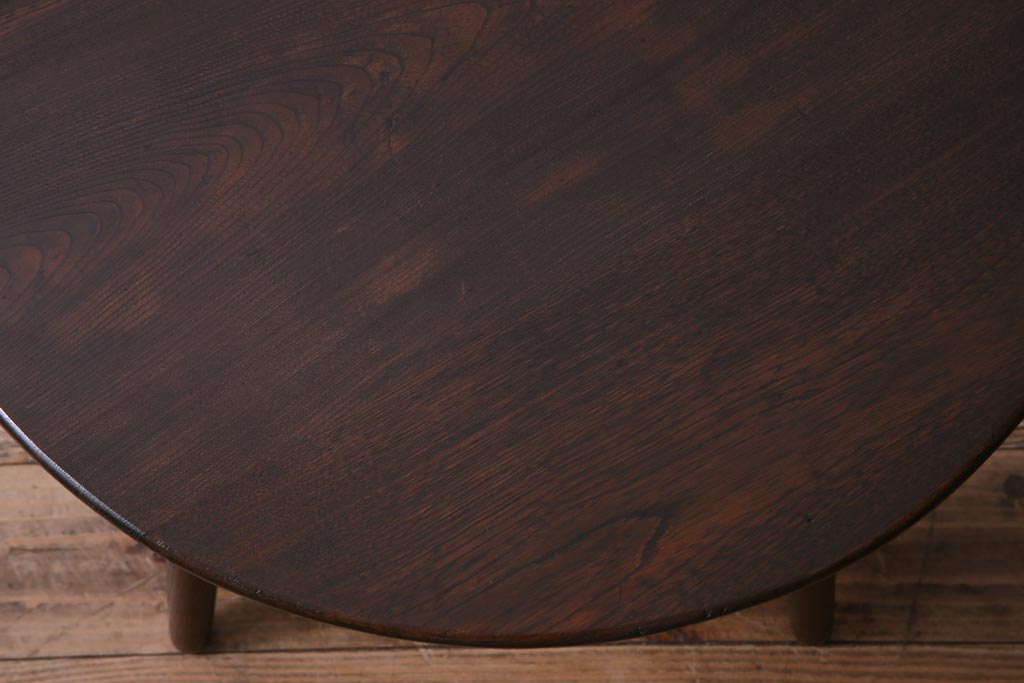 アンティーク雑貨　リメイク家具　天板ケヤキ一枚板　シックな雰囲気がお洒落なサイドテーブル(飾り台)