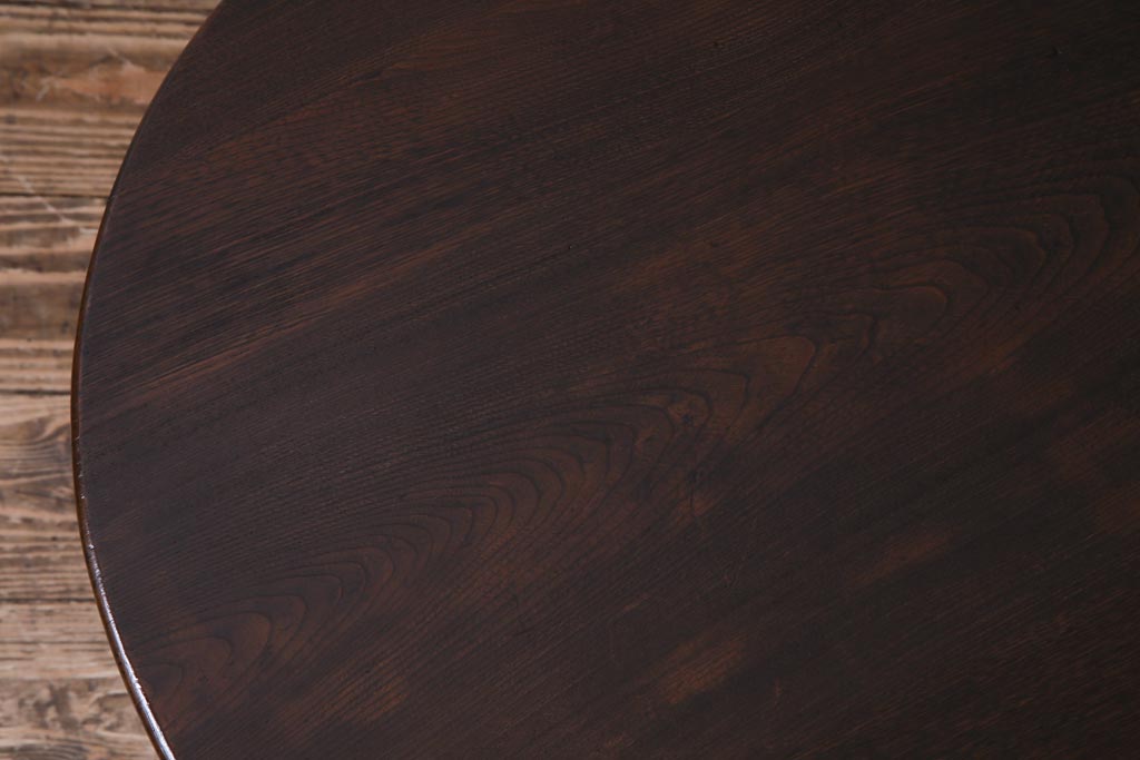 アンティーク雑貨　リメイク家具　天板ケヤキ一枚板　シックな雰囲気がお洒落なサイドテーブル(飾り台)
