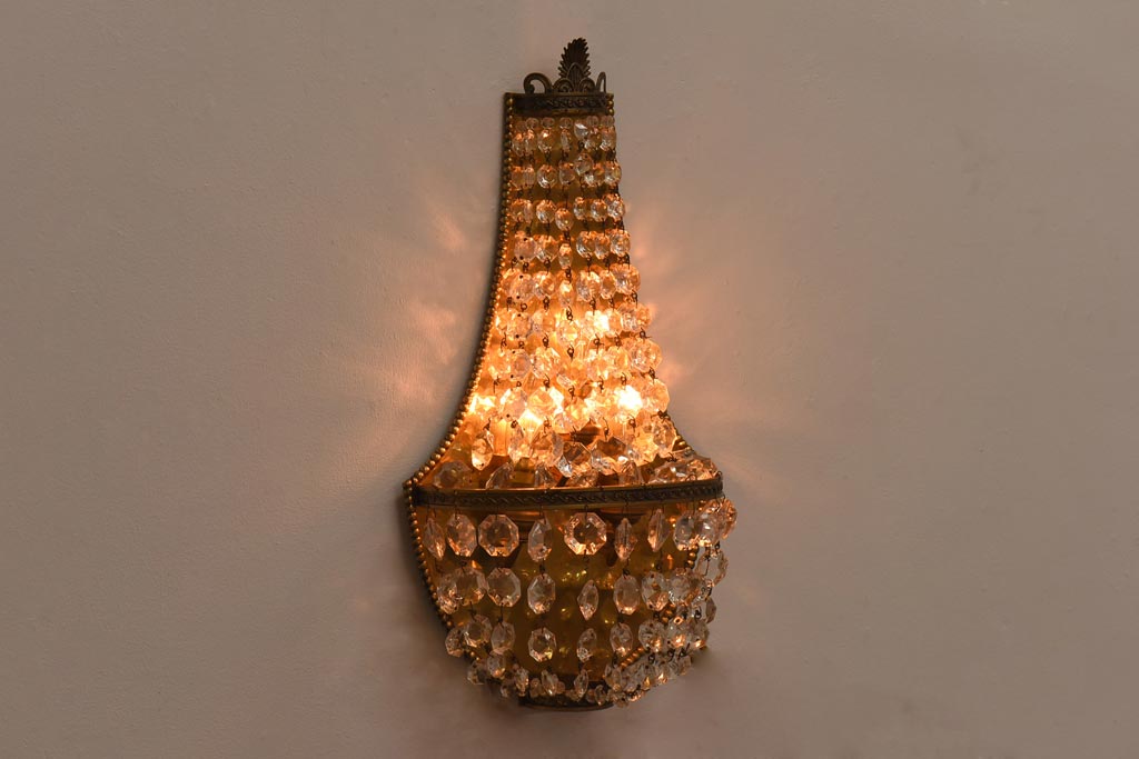 フランスビンテージ　優美に煌めくエンパイア様式のウォールランプ(壁掛け照明)