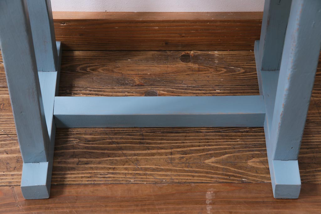 ペイント家具　天板リメイク　素朴で優しげな雰囲気が可愛らしい木製デスク(平机、在宅ワーク、在宅用スクールデスク)