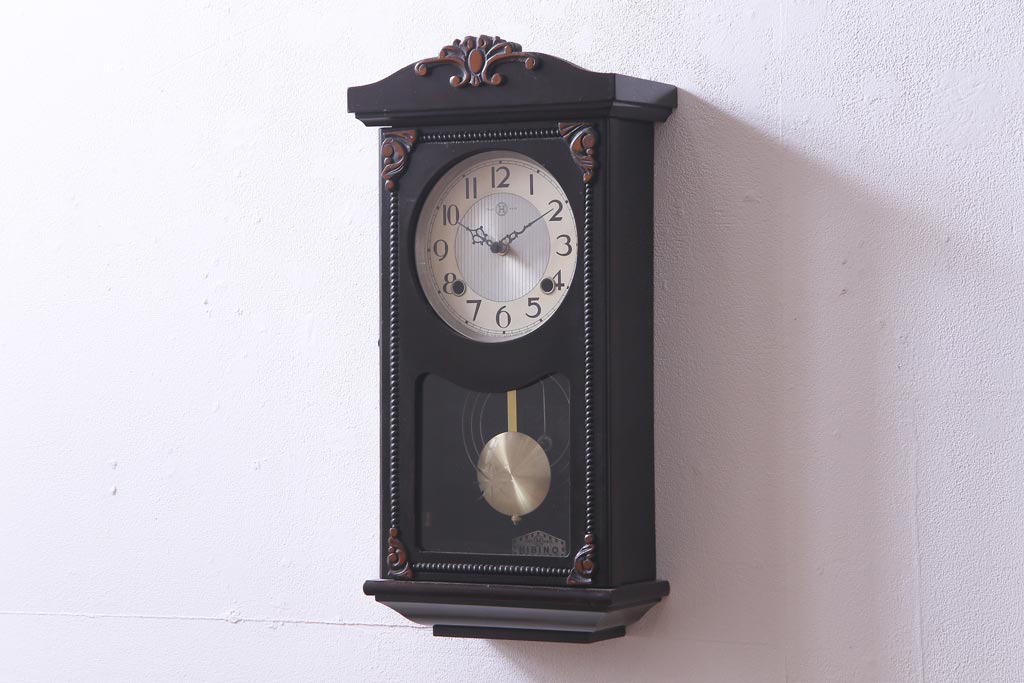 アンティーク雑貨 和製アンティーク 日比野時計 電池式 クラシカルな佇まいが素敵な柱時計(壁掛け時計) ラフジュ工房