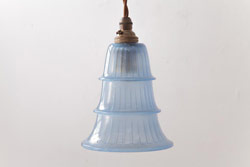 ヴィンテージ雑貨　アメリカビンテージ　未使用品　デッドストック 青色のアルミシェードがかわいらしいオイルランプ(吊り下げランプ)(R-039561)