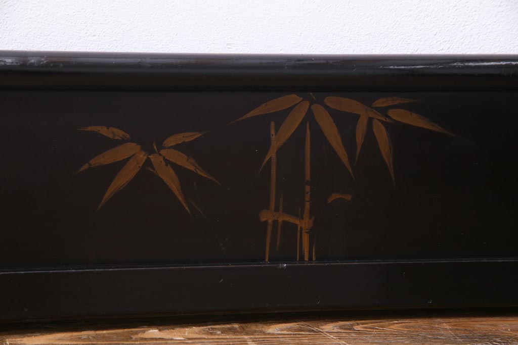 アンティーク雑貨　和製アンティーク　竹図柄　和の風情あふれる二つ折り衣桁(ハンガーラック、着物掛け)