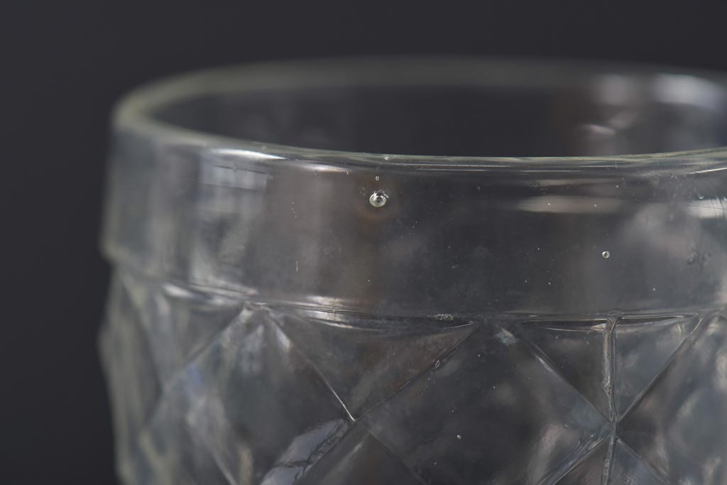 アンティーク雑貨　和製アンティーク　昭和初期の古いプレスガラス製コップ3個セット(グラス)