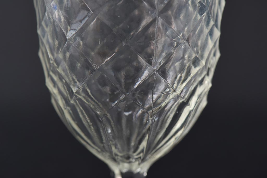 アンティーク雑貨　和製アンティーク　昭和初期の古いプレスガラス製コップ3個セット(グラス)