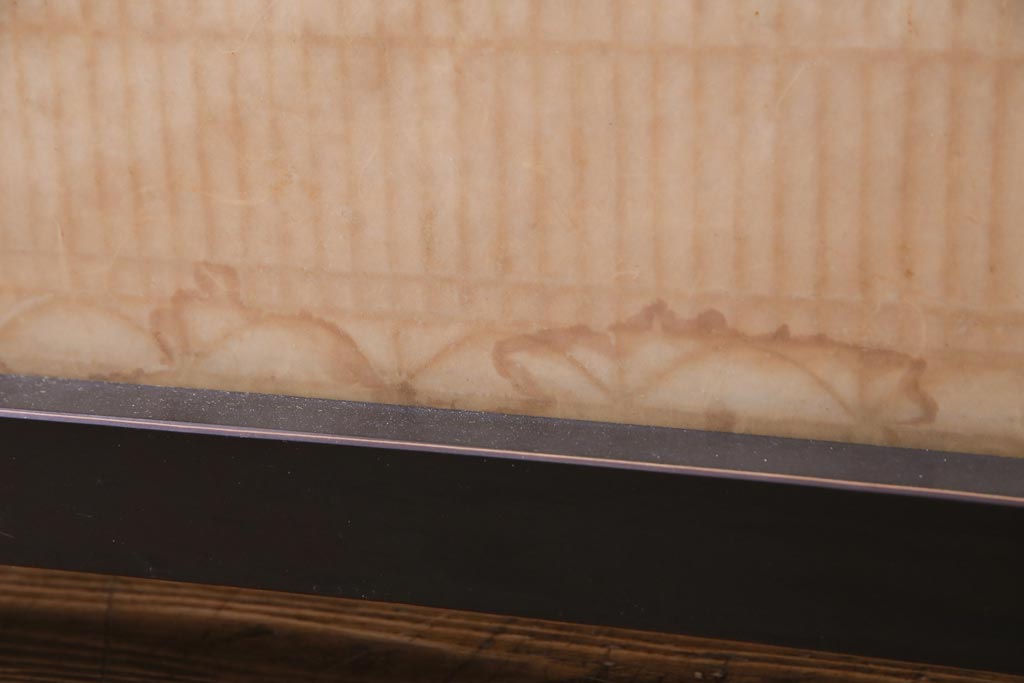ビンテージ　市松模様と細かな格子が目を引く大型組子つい立て(パーテーション、衝立)(定価約50万円)