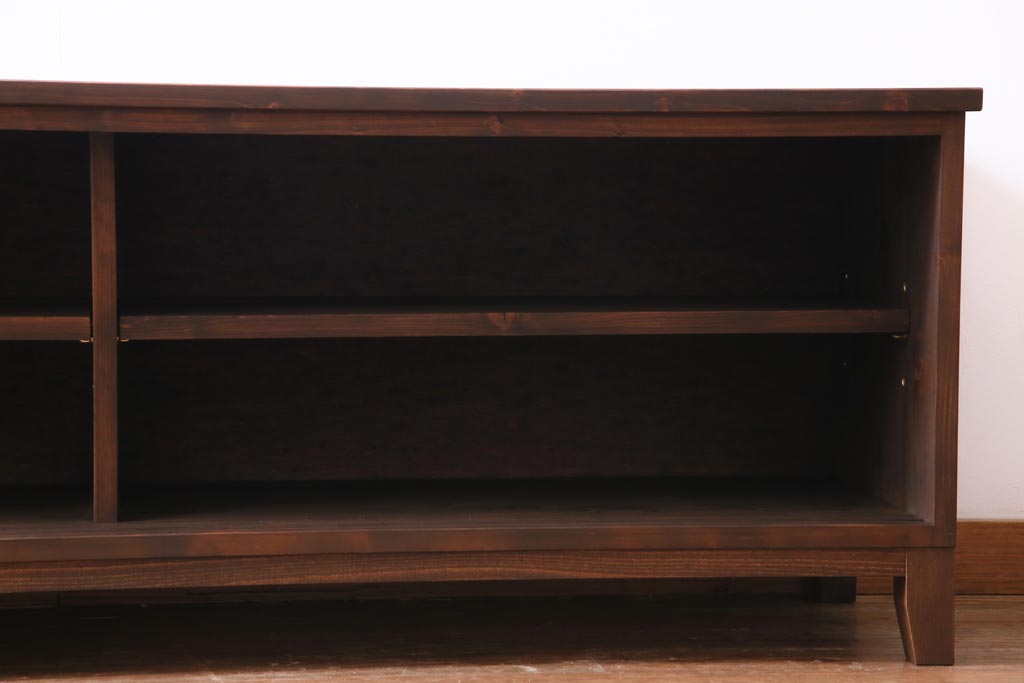 ラフジュ工房オリジナル　組子戸リメイク　斜め格子の建具が魅力的なローボード(戸棚、テレビボード)