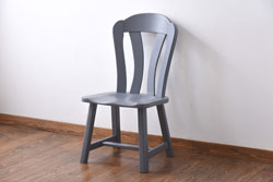 中古輸入家具　オランダ製　上品なブルーグレーのダイニングチェア(椅子)