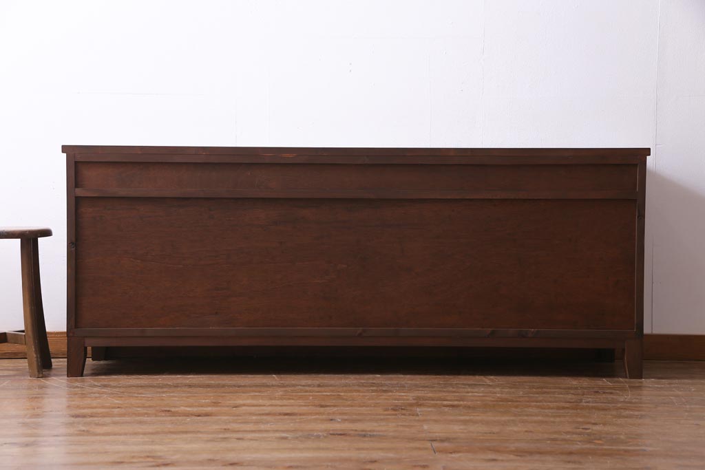 ラフジュ工房オリジナル　古建具リメイク　脚付き　障子貼りに組子が映える和モダンなリビングボード(収納棚、戸棚、テレビボード)