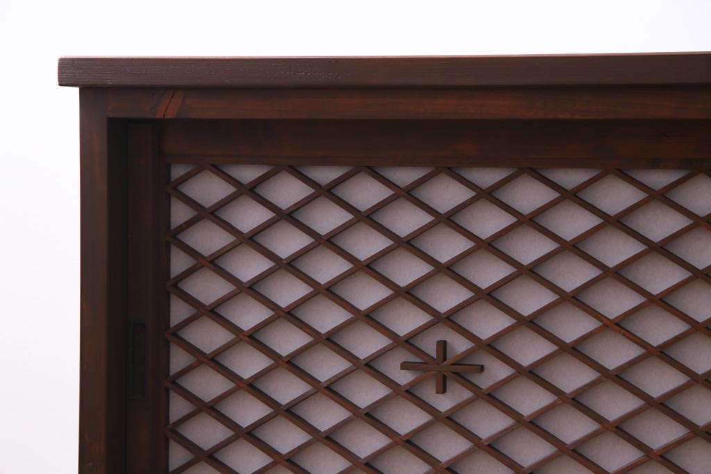 ラフジュ工房オリジナル　古建具リメイク　障子貼りに組子が映える和モダンなリビングボード(テレビ台、収納棚、戸棚、テレビボード)