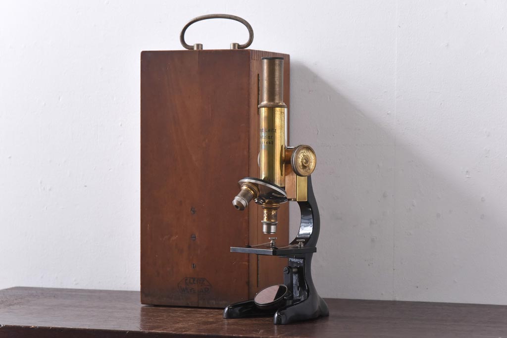 顕微鏡 真鍮 ライカ E.LEITZ WETZLAR アンティーク 古民具 拡大鏡 