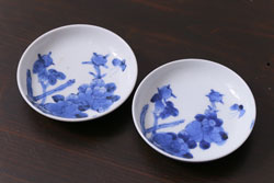 アンティーク雑貨　昭和初期　金彩　桜の花が描かれた木製椀4客セット(和食器)(R-037382)