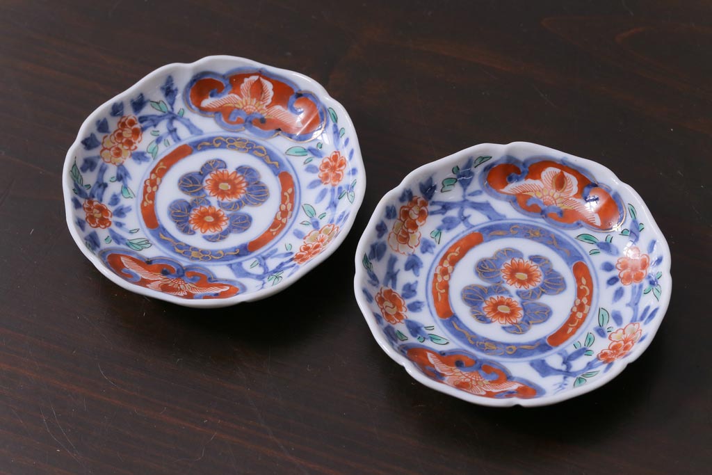 和製アンティーク 古伊万里 大明成化年製 色絵染付小皿2枚セット(和食器) | ラフジュ工房